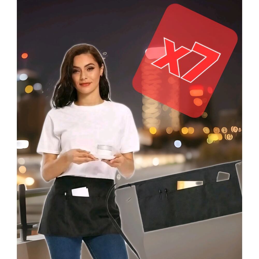 7x Bundle Waist apron 3 pocket waitress/waiter apron restaurant 7 Total